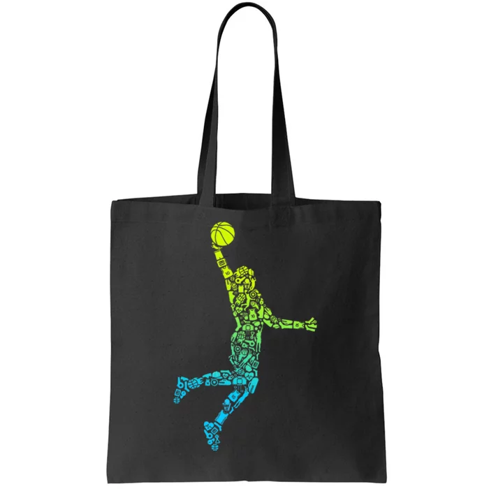 Basketball Players Dunking Tote Bag