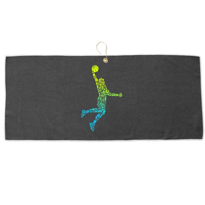 Basketball Players Dunking Large Microfiber Waffle Golf Towel