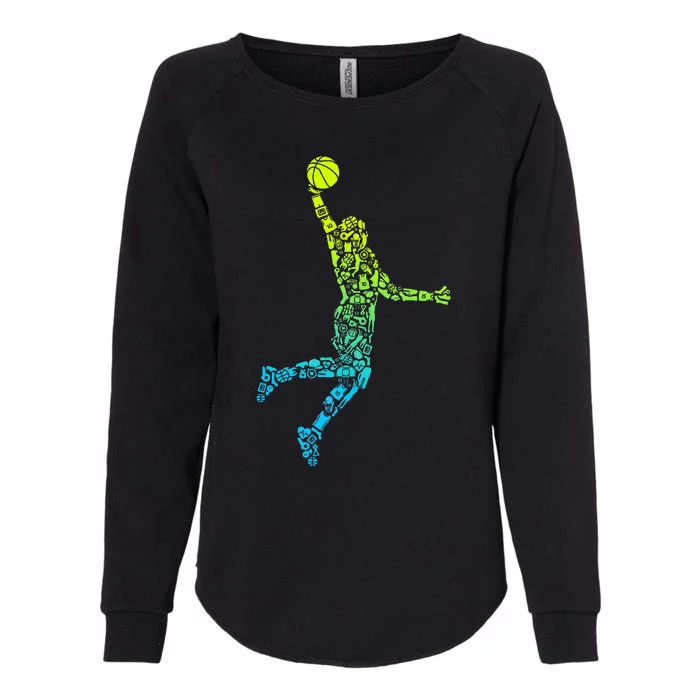 Basketball Players Dunking Womens California Wash Sweatshirt