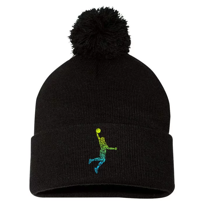 Basketball Players Dunking Pom Pom 12in Knit Beanie