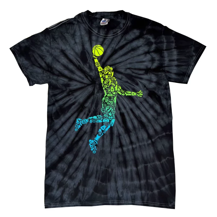 Basketball Players Dunking Tie-Dye T-Shirt