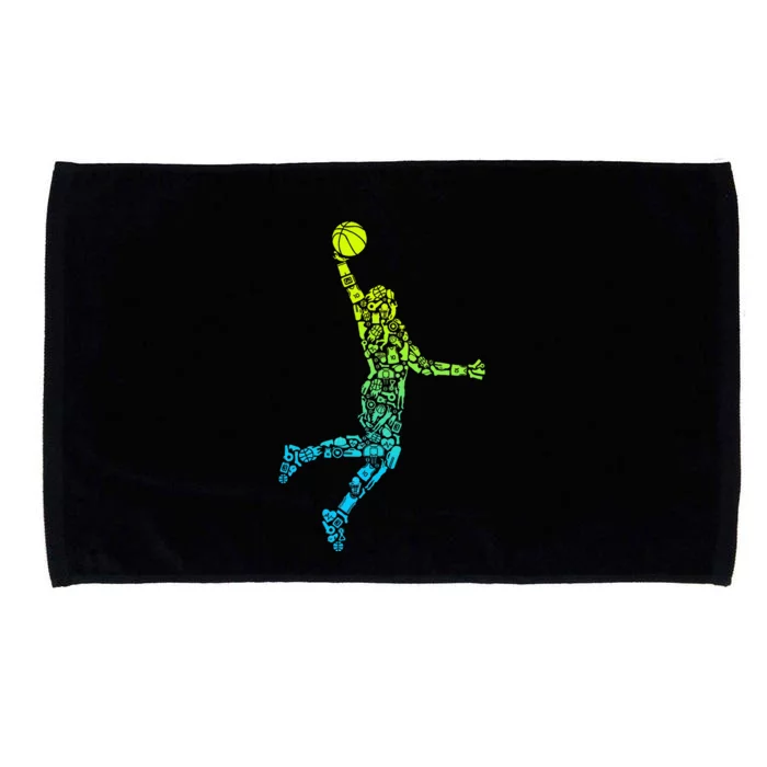 Basketball Players Dunking Microfiber Hand Towel