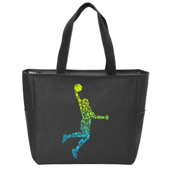 Basketball Players Dunking Zip Tote Bag