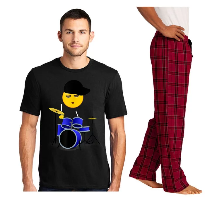 Boy Playing Drums Drummer Funny Emoticon Pajama Set