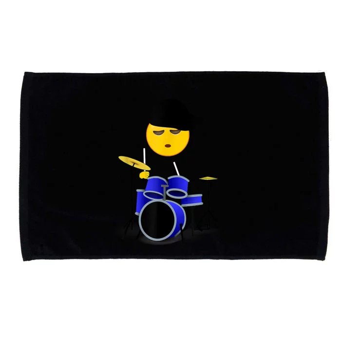 Boy Playing Drums Drummer Funny Emoticon Microfiber Hand Towel