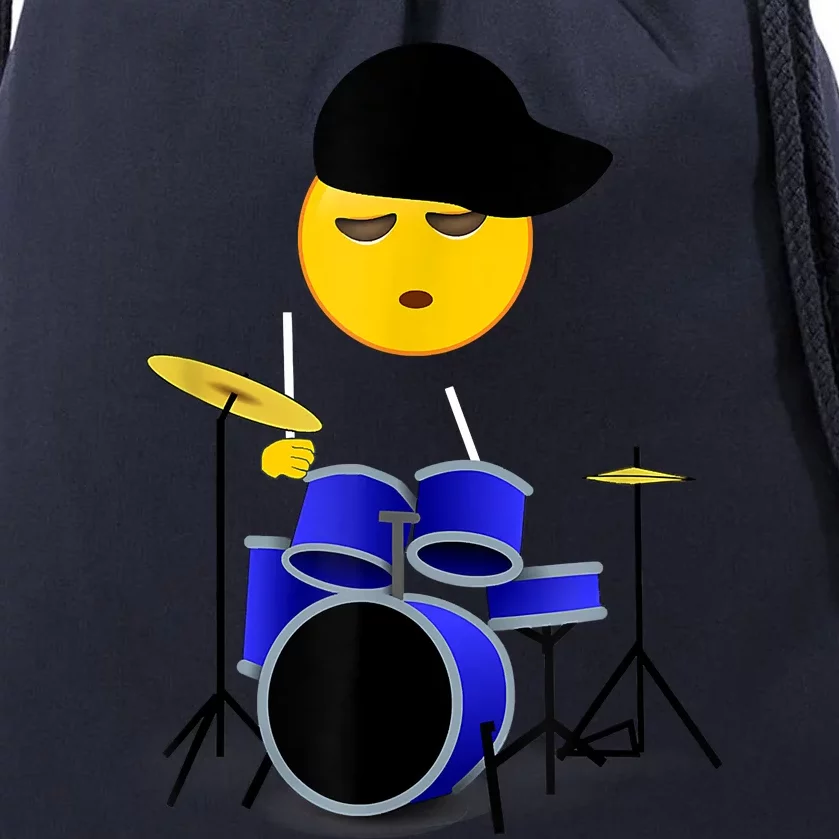 Boy Playing Drums Drummer Funny Emoticon Drawstring Bag