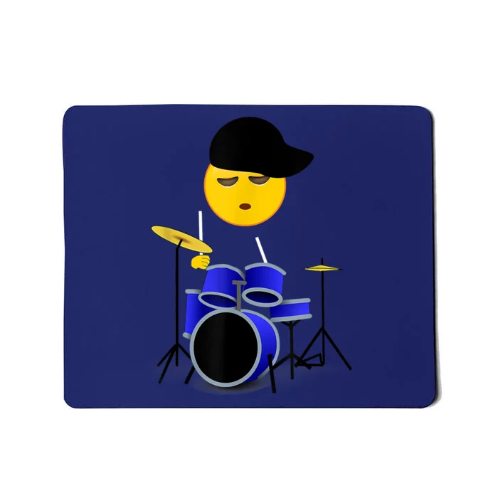 Boy Playing Drums Drummer Funny Emoticon Mousepad