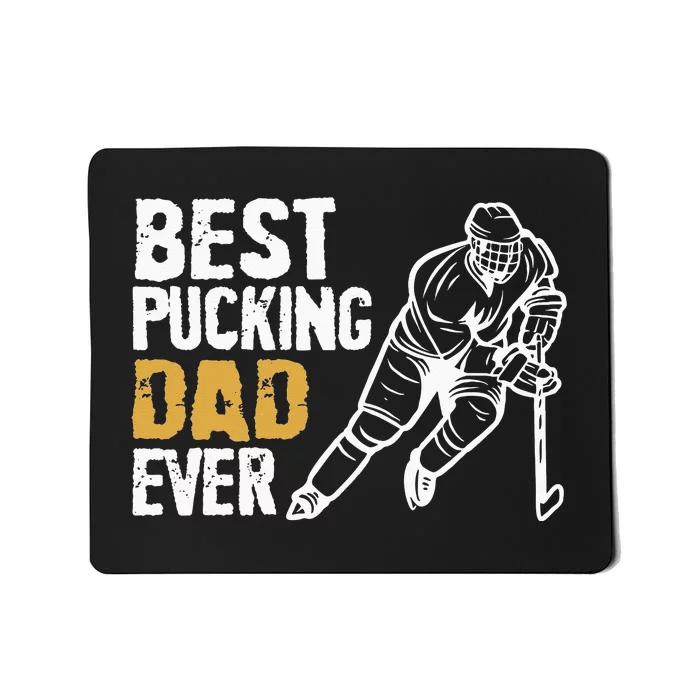 Best Pucking Dad Ever Retro Ice Hockey Coach On Fathers Day Mousepad