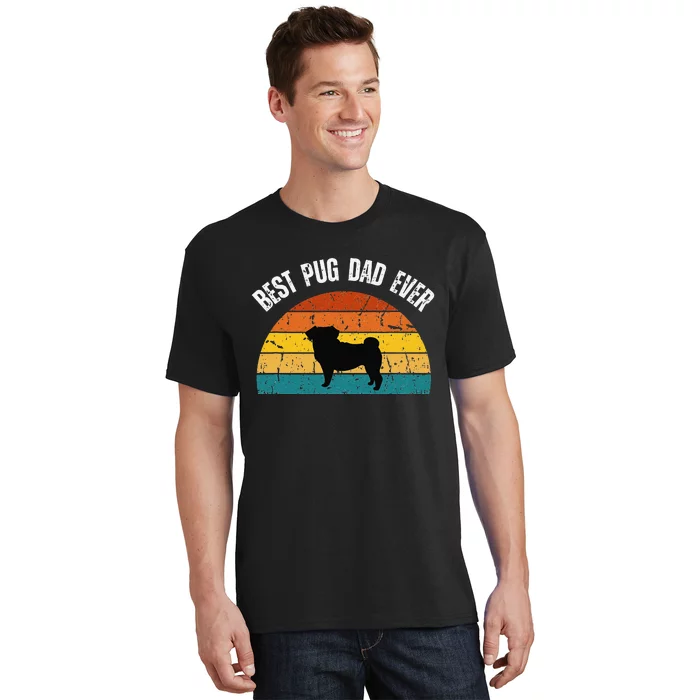 Best Pug Dad Ever Shirt Retro Pug Gift For  Pug Dad T-Shirt