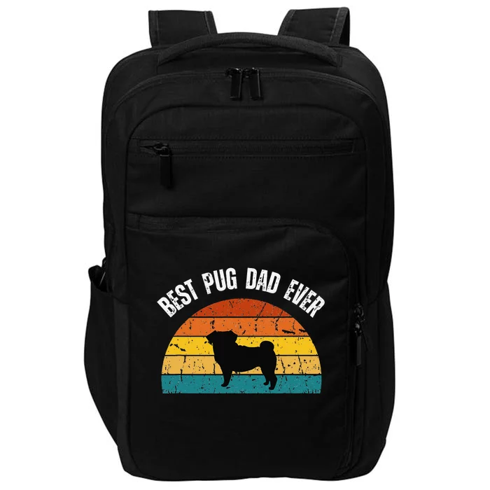 Best Pug Dad Ever Shirt Retro Pug Gift For  Pug Dad Impact Tech Backpack