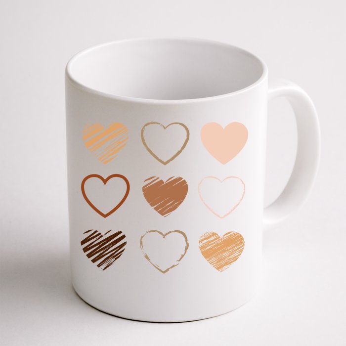 Black Pride Diversity Melanin Kindness Heart Skin Tone Gift Front & Back Coffee Mug