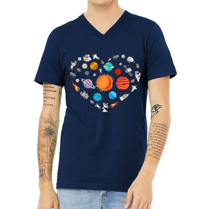 Best Planet Design For Outer Space Astronaut V-Neck T-Shirt