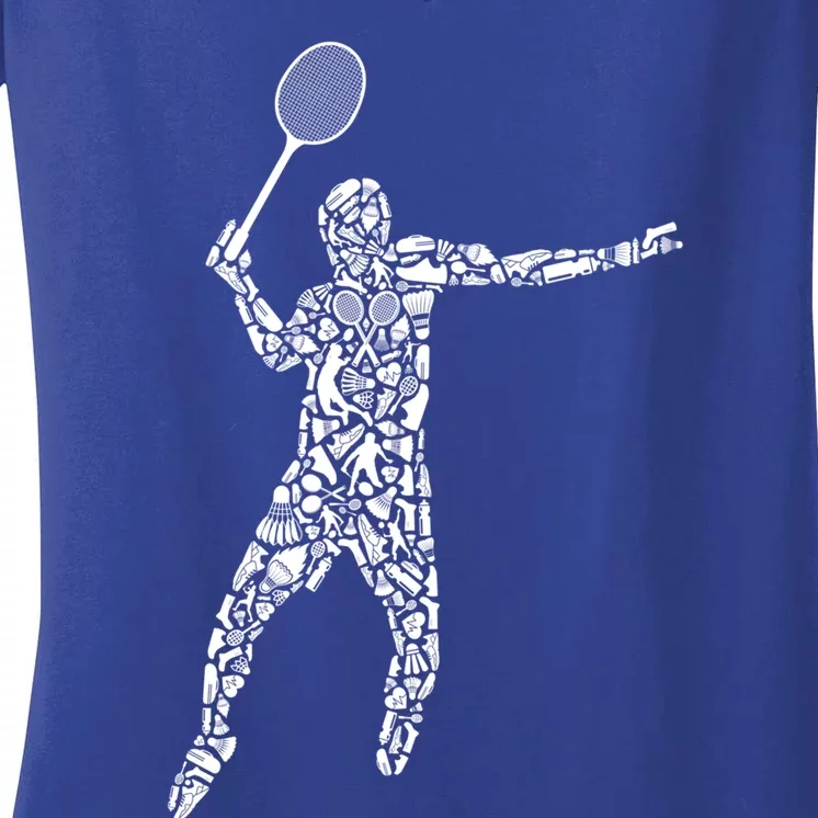 Badminton Player Dad Badminton Meaningful Gift Women's V-Neck T-Shirt