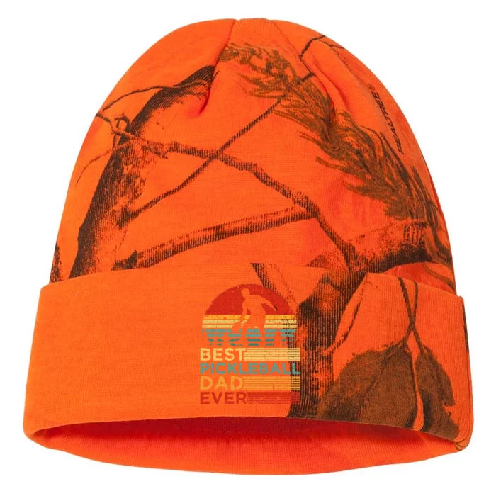 Best Pickleball Dad Ever Vintage Pickleball Father's Day Kati - 12in Camo Beanie