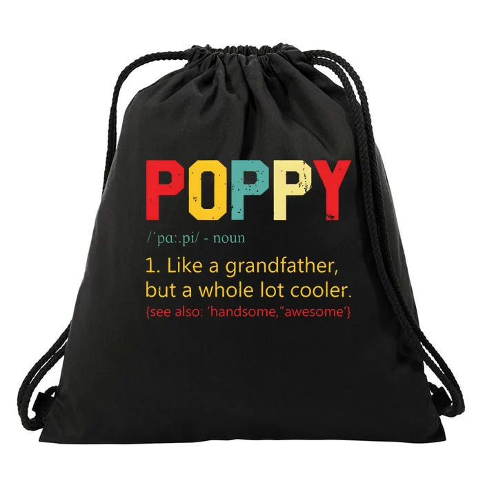 Best Poppy Definition Retro Father’S Day Drawstring Bag