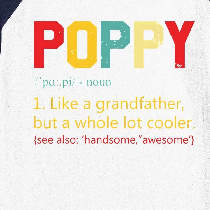 Best Poppy Definition Retro Father’S Day Baseball Sleeve Shirt