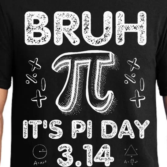 Bruh Pi Day 3.14 Pi Symbol Funny Pi Day Teachers Math Lovers Pajama Set