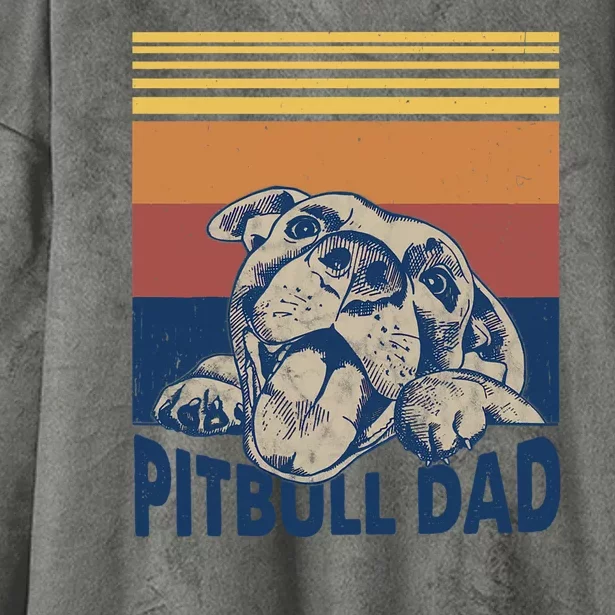 Best Pitbull Dad Ever Pitbull Dog Lovers Fathers Day Gift Hooded Wearable Blanket