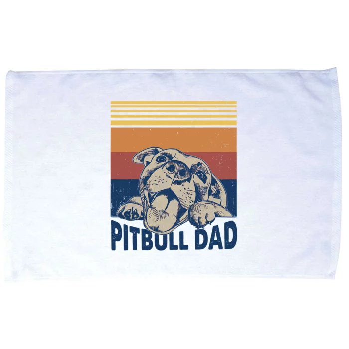 Best Pitbull Dad Ever Pitbull Dog Lovers Fathers Day Gift Microfiber Hand Towel