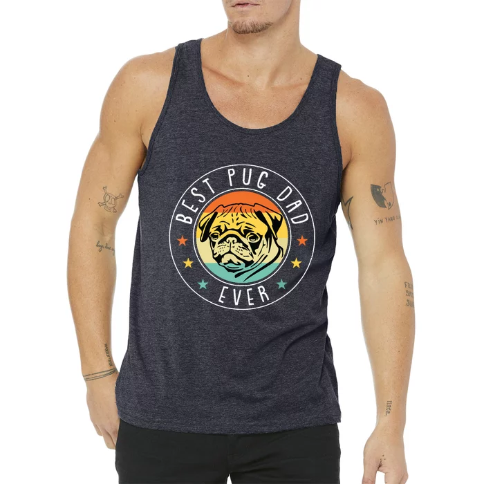 Best Pug Dad Ever Fathers Day Funny Dog Lover Papa Pops Tank Top