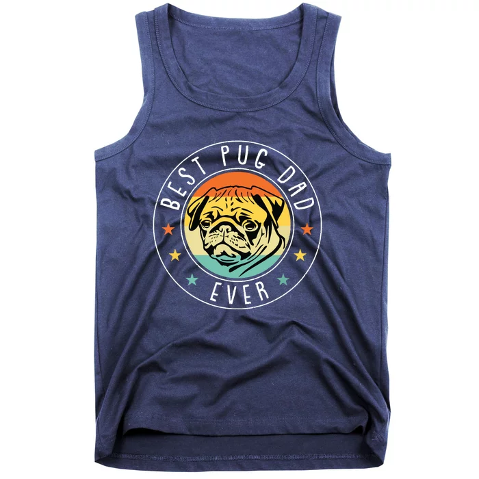 Best Pug Dad Ever Fathers Day Funny Dog Lover Papa Pops Tank Top