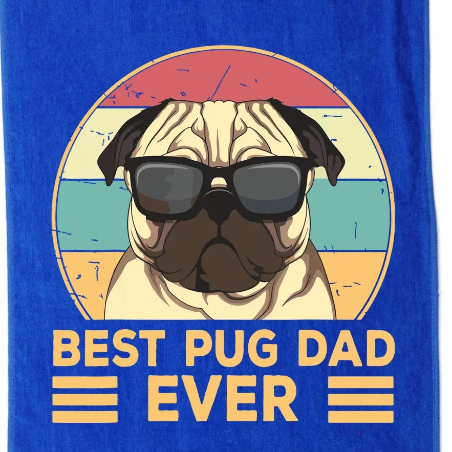 Best Pug Dad Ever Funny Pug Dog Gift For Men And Boy Platinum Collection Golf Towel