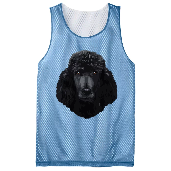 Black Poodle Dog Face Mesh Reversible Basketball Jersey Tank