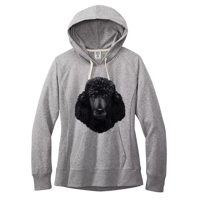 Black Poodle Dog Face Women's Fleece Hoodie