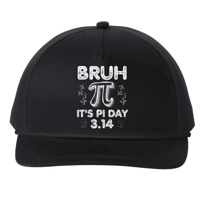 Bruh Pi Day 3.14 Pi Symbol Funnyteachers Math Lovers Snapback Five-Panel Rope Hat