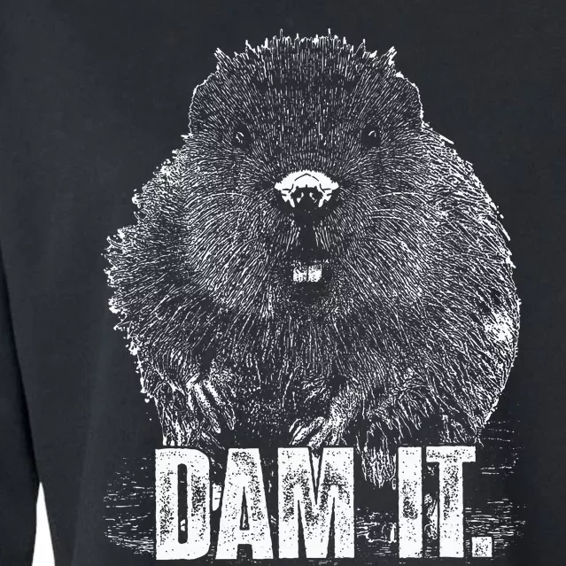 Beaver Pun Dam It Language Joke Beavers Rodents Lover Cropped Pullover Crew