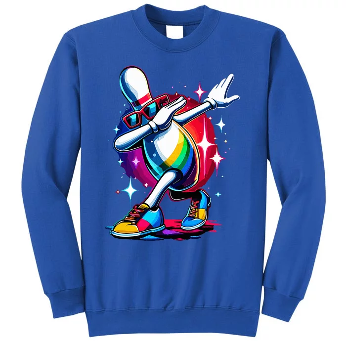 Bowling Pin Dabbing Sunglasses Bowler Player Tall Sweatshirt