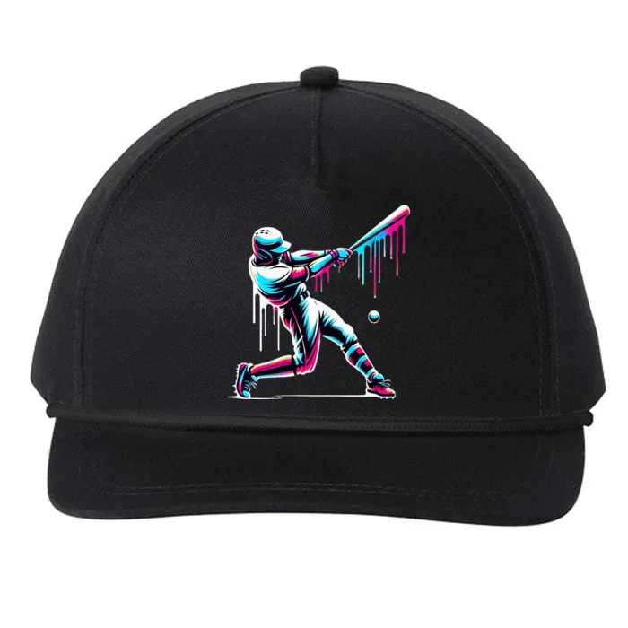 Baseball Player Drip Snapback Five-Panel Rope Hat