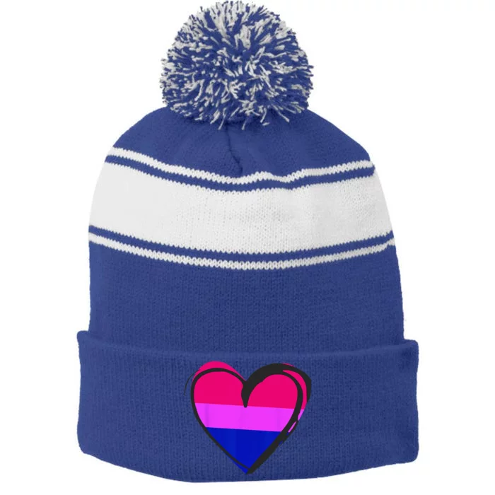 Bisexual Pride Design Bisexual Stripe Pom Pom Beanie