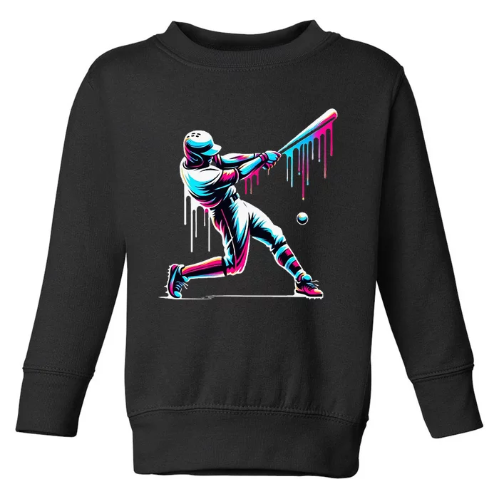 Baseball Player Drip Toddler Sweatshirt