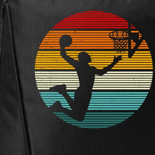 Basketball Player Dunk Retro Sunset City Backpack