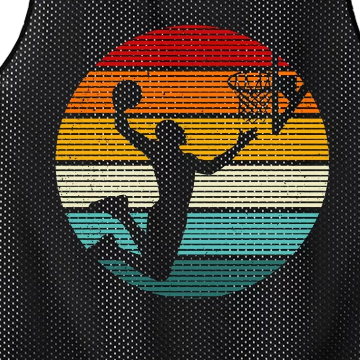 Basketball Player Dunk Retro Sunset Mesh Reversible Basketball Jersey Tank