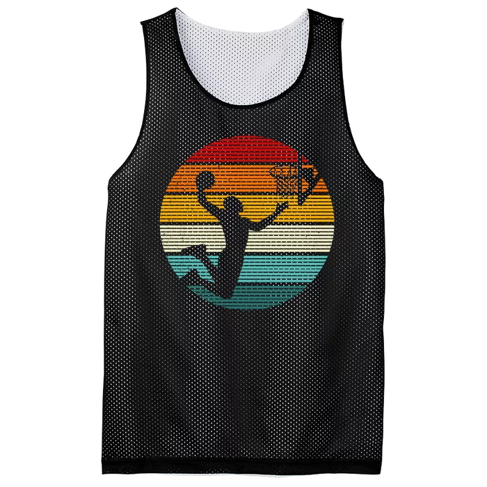 Basketball Player Dunk Retro Sunset Mesh Reversible Basketball Jersey Tank