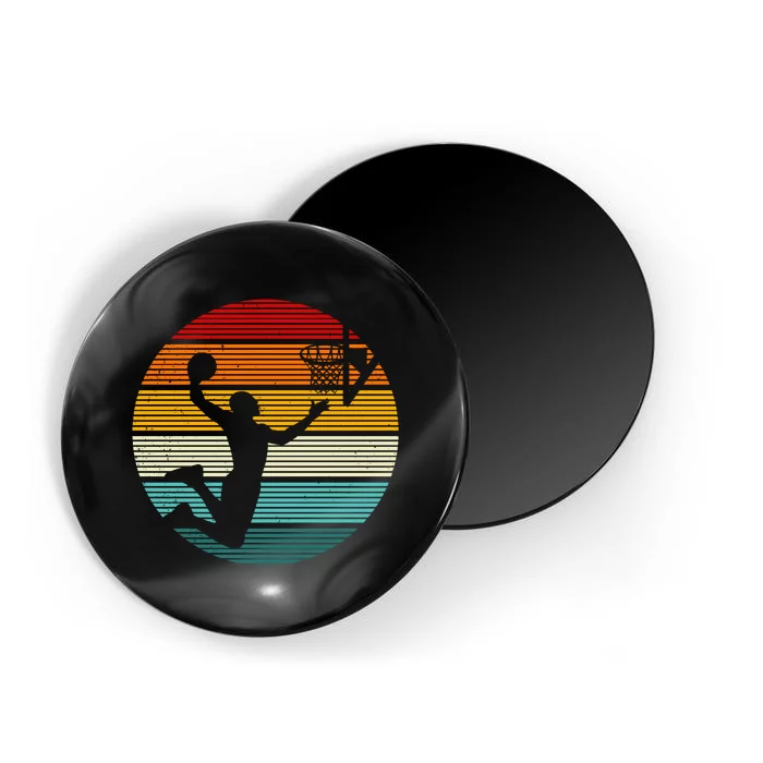 Basketball Player Dunk Retro Sunset Magnet