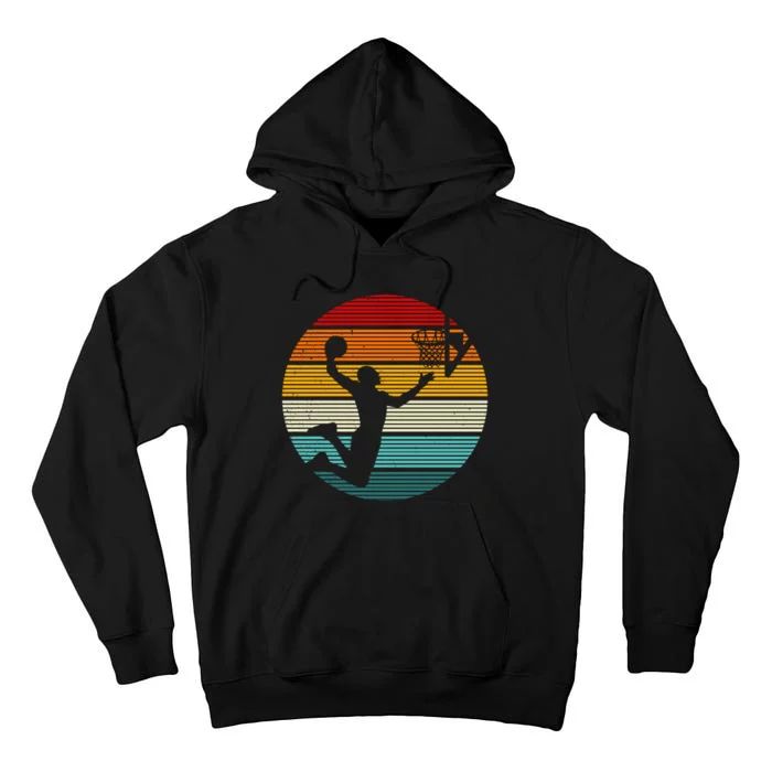 Basketball Player Dunk Retro Sunset Tall Hoodie