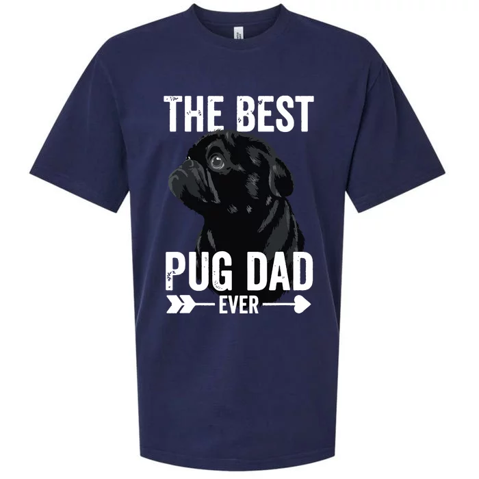 Best Pug Dad Ever Fathers Day Cute Daddy Dad Black Pug Sueded Cloud Jersey T-Shirt