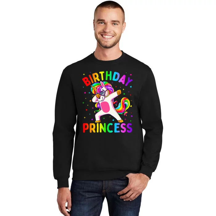 Birthday Princess Dabbing Unicorn Tall Sweatshirt