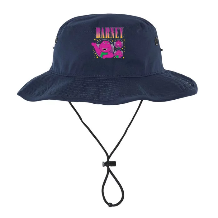 Barney Purple Dinosaur Character Grid With Gold Stars Legacy Cool Fit Booney Bucket Hat