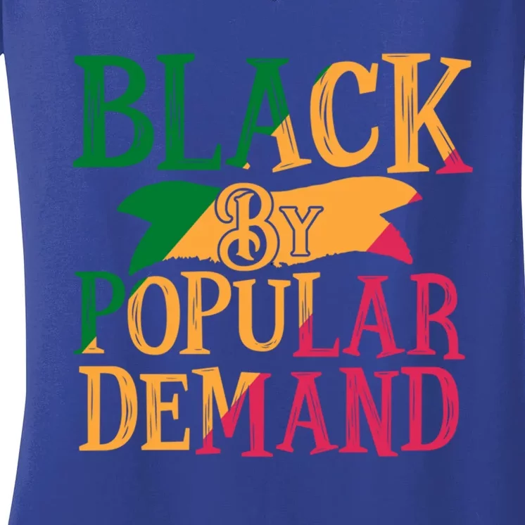 Black Popular Ded African American Melanin Black History Gift Women's V-Neck T-Shirt