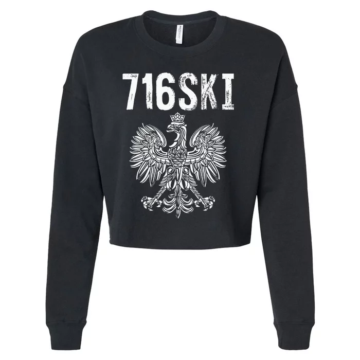 Buffalo Polish Dial 716 for Polska Dyngus Day Cropped Pullover Crew