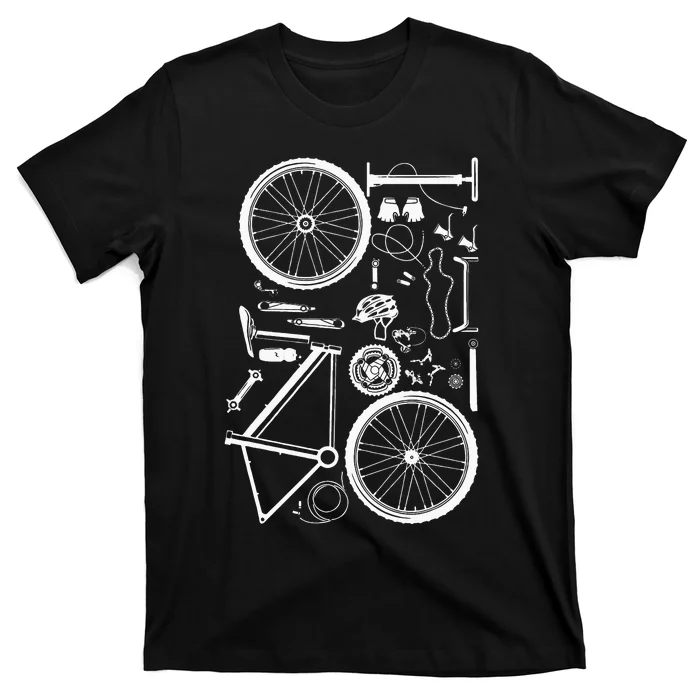 Bike Parts Downhill Rider Mountainbike MTB Cycling T-Shirt