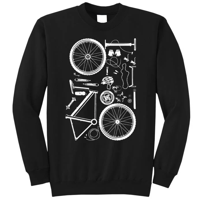 Bike Parts Downhill Rider Mountainbike MTB Cycling Tall Sweatshirt