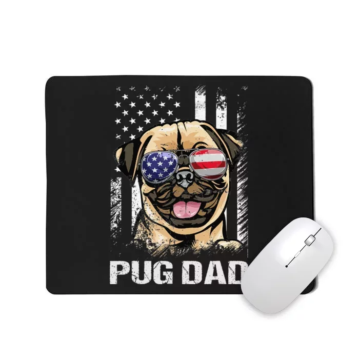 Best Pug Dad Ever American Flag Dog Lover Mousepad