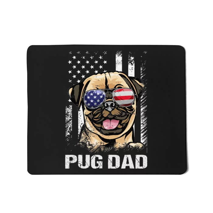 Best Pug Dad Ever American Flag Dog Lover Mousepad