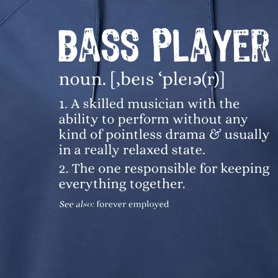 Bass Player Definition Bassist Gift For Musicians Performance Fleece Hoodie