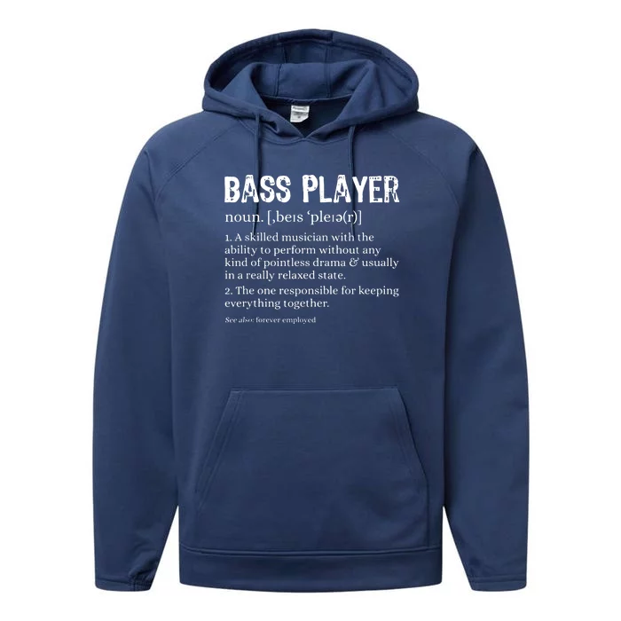 Bass Player Definition Bassist Gift For Musicians Performance Fleece Hoodie